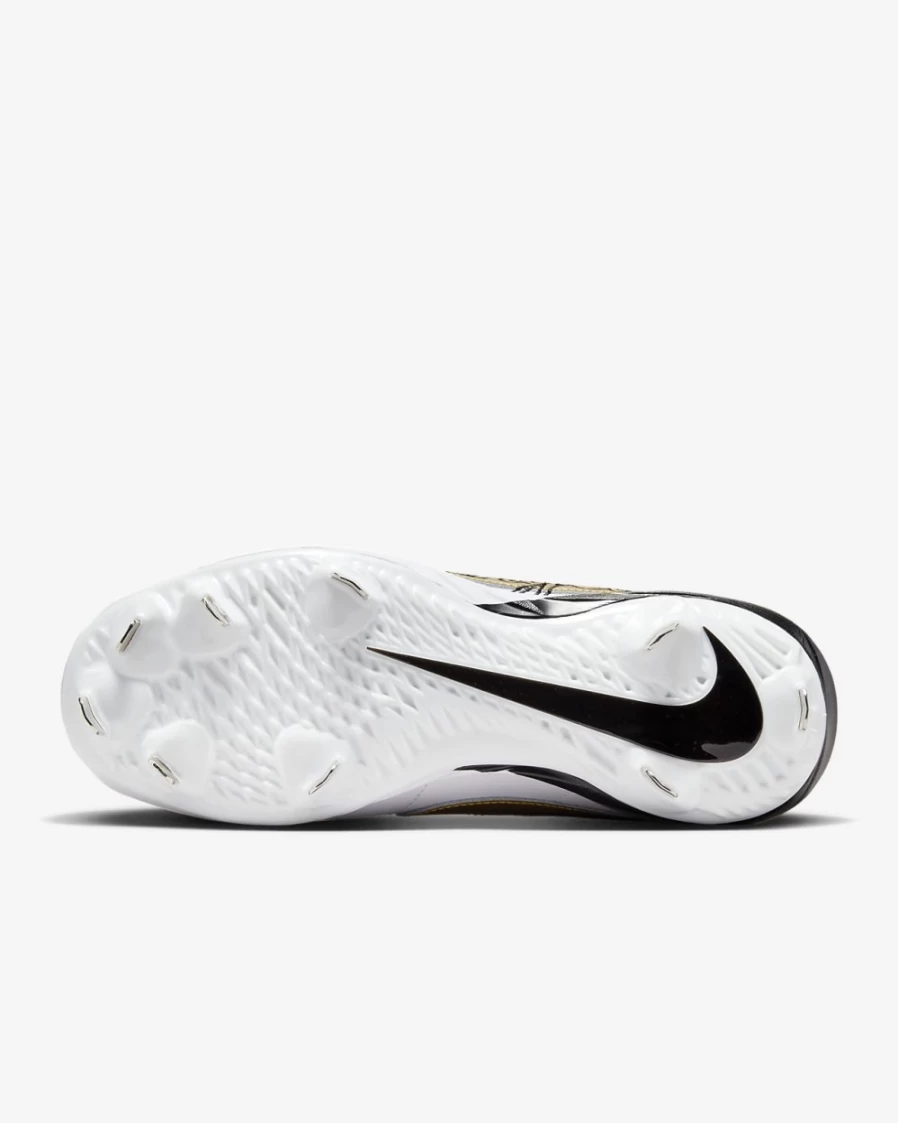 Nike Lunar Cortez Baseball Cleats for Men - White/Black/Metallic Gold Training Shoes