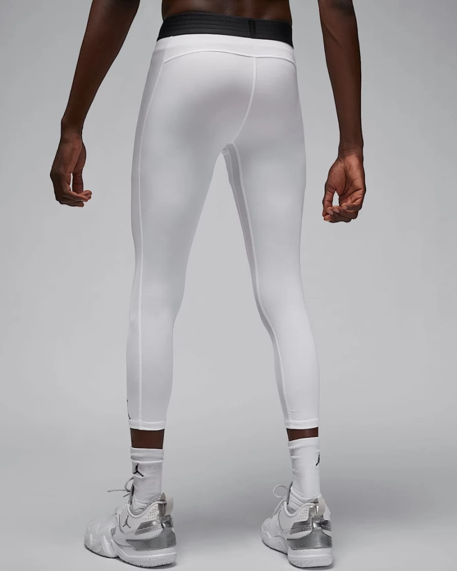 Nike Jordan Sport Dri-FIT Men's 3/4 Tights - White/Black/Black - Basketball Training & Running Pants for Men