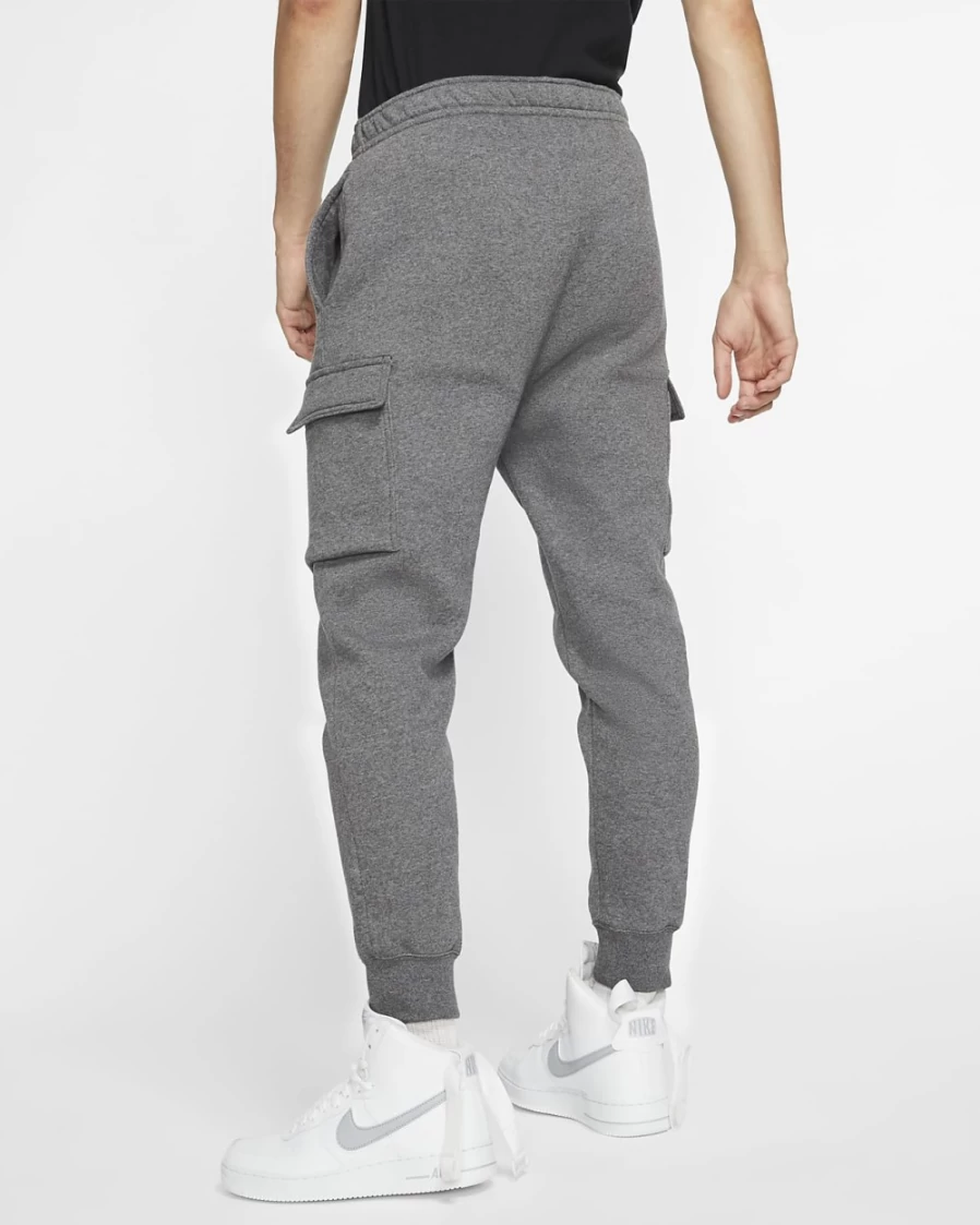 Nike Men's Club Fleece Cargo Pants - Charcoal Heather/Anthracite/White | Sportswear Essentials