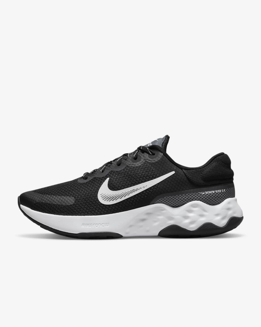Nike Renew Ride 3 Men's Road Running Shoes - Black/Dark Smoke Grey/Smoke Grey/White