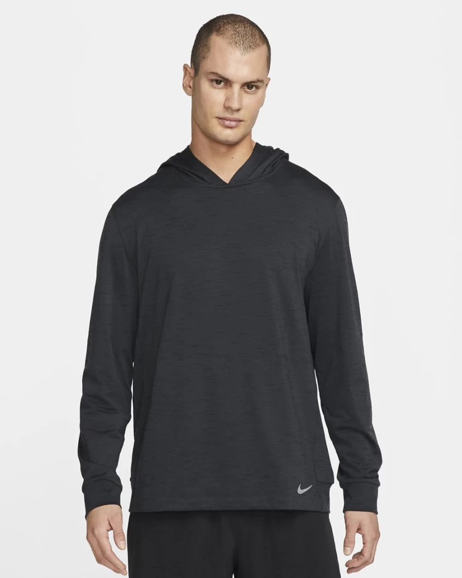 Nike Dri-FIT Men's Lightweight Yoga Hoodie in Off Noir, Black, Heather & Iron Grey