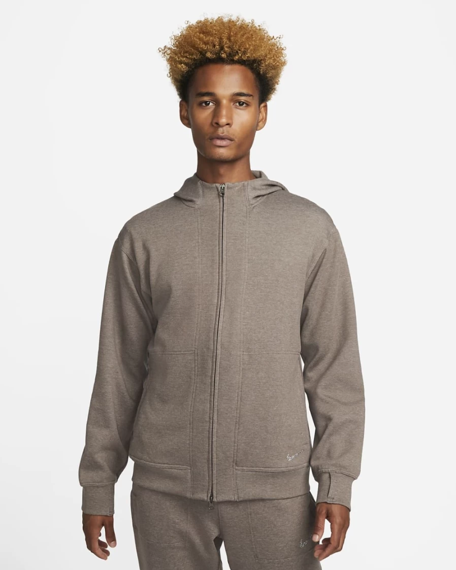 Nike Men's Ironstone Pure Dri-FIT Full-Zip Fleece Hoodie for Yoga & Training
