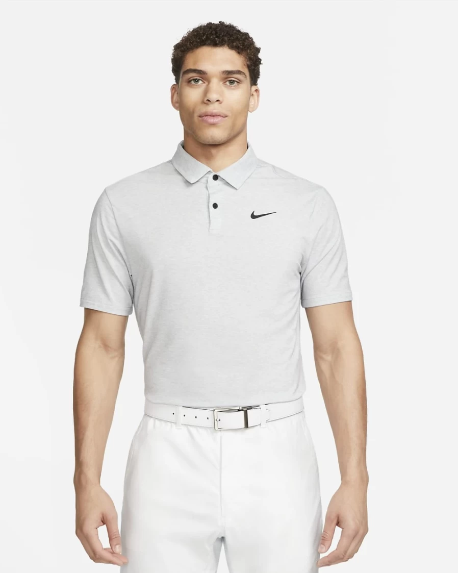 Nike Dri-FIT Tour Men's Golf Polo Shirt - Light Smoke Grey & Black, Moisture-Wicking Performance Top