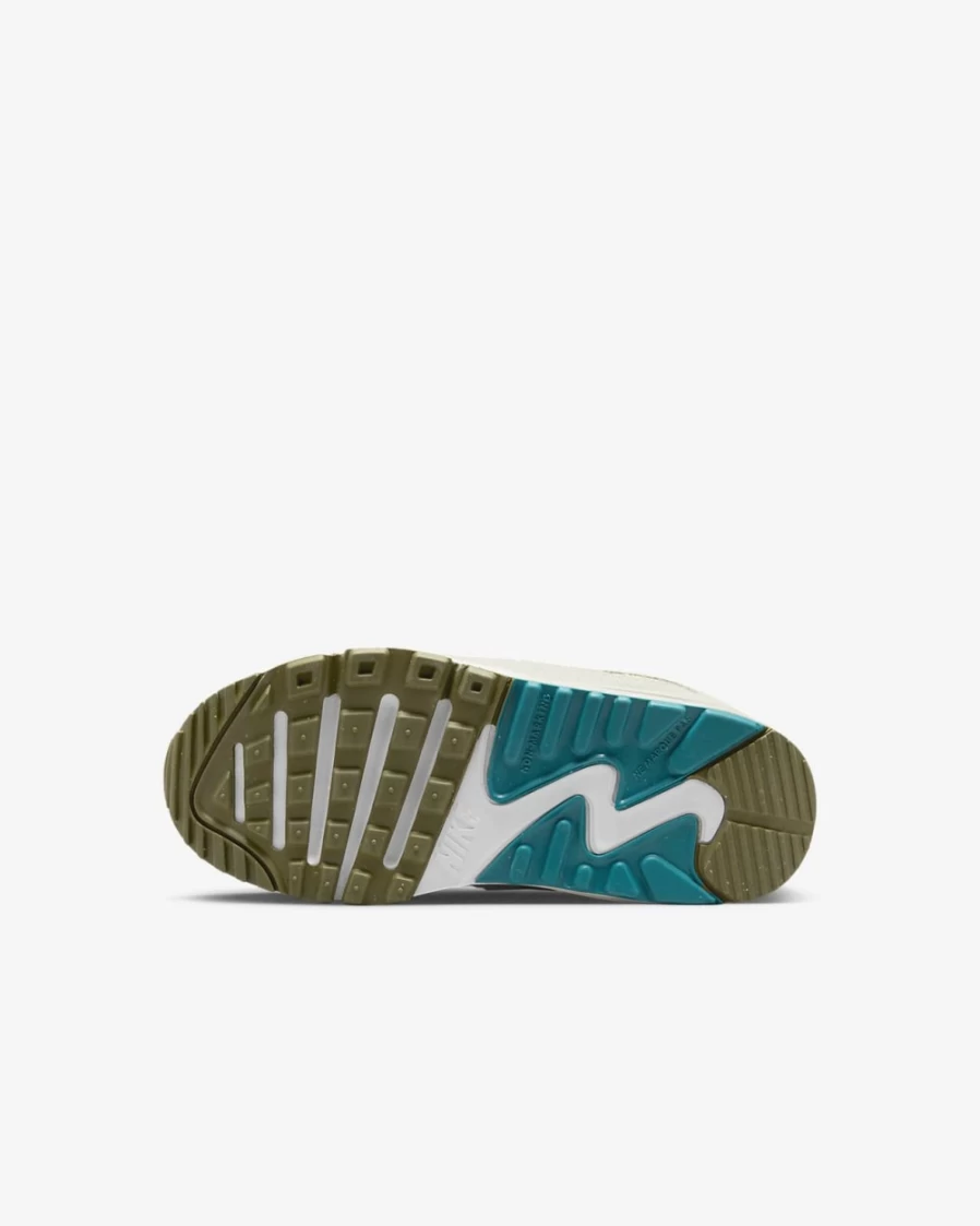 Nike Air Max 90 LTR Little Kids' Shoes - White/Bright Spruce/Phantom/Barely Volt - Unisex Boys & Girls Sneakers