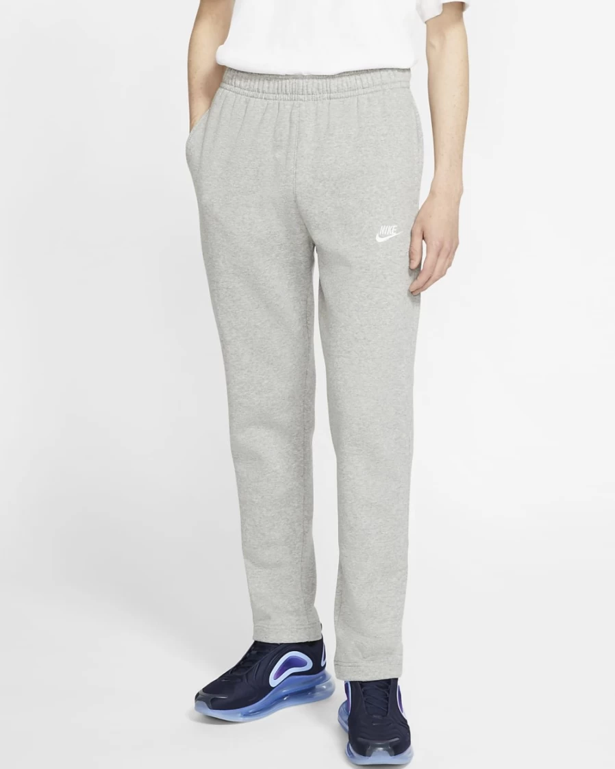 Nike Men's Club Fleece Sweatpants - Dark Grey Heather/Matte Silver/White Athletic Joggers