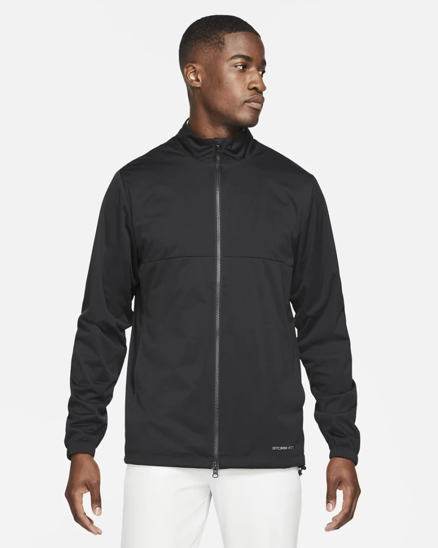 Nike Storm-FIT Victory Men's Black/White Full-Zip Waterproof Golf Jacket for Men