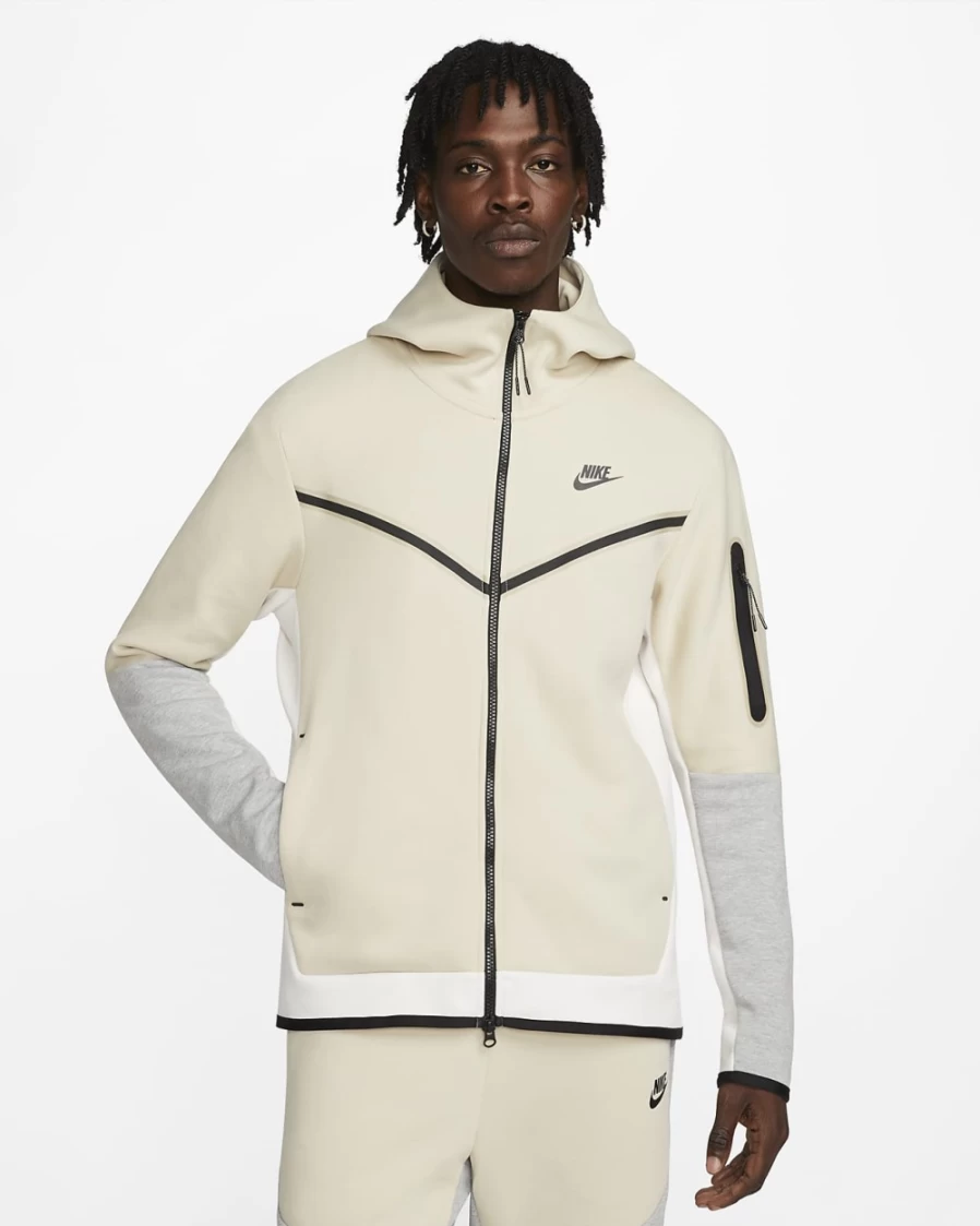 Nike Men's Tech Fleece Full-Zip Hoodie - Rattan, Phantom, Dark Grey Heather, Black