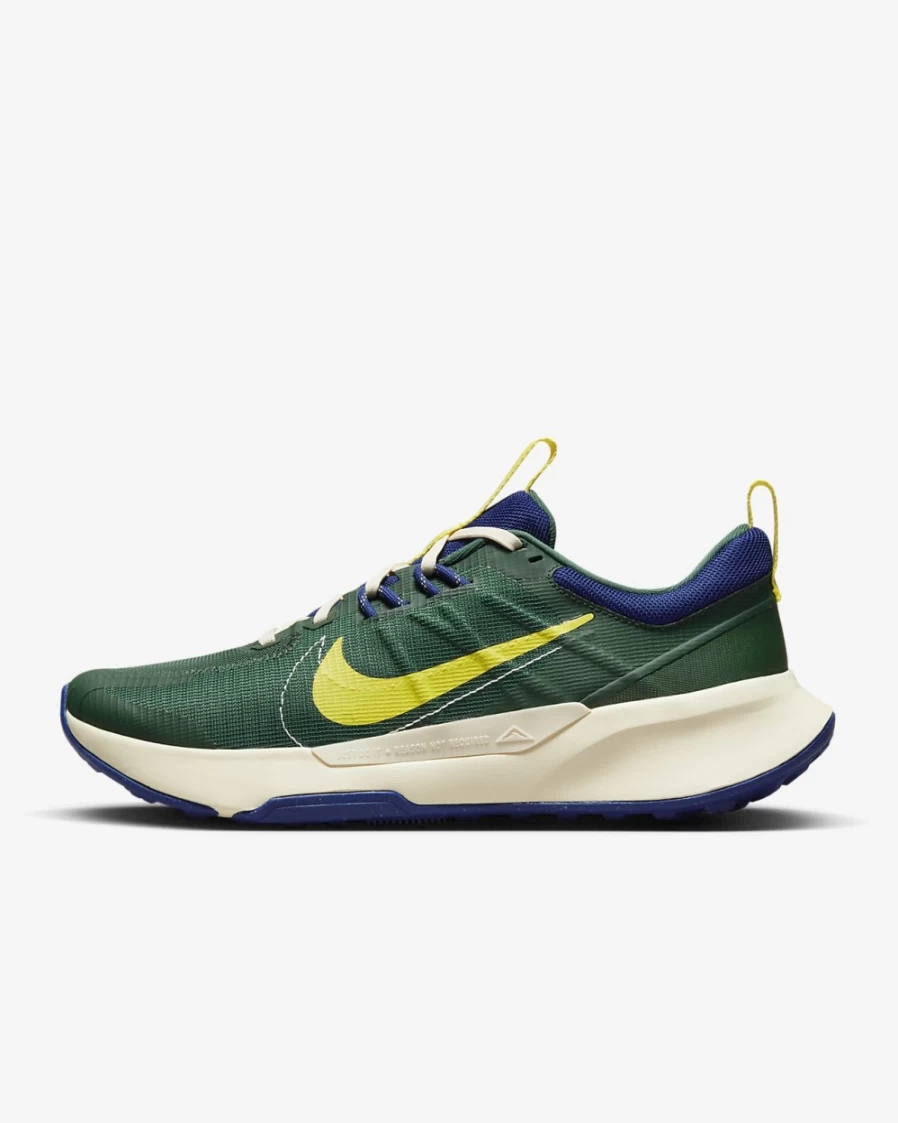 Nike Juniper Trail 2 Next Nature Men's Trail Running Shoes - Gorge Green, Deep Royal Blue, Coconut Milk & Yellow Strike