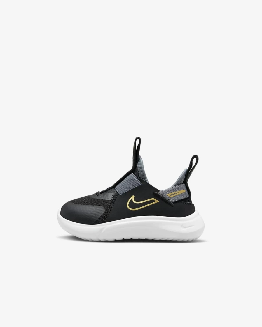 Nike Flex Plus Baby Toddler Shoes for Boys & Girls - Black/Cool Grey/White/Metallic Gold