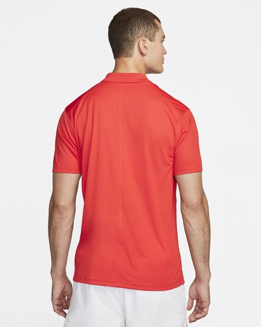 NikeCourt Dri-FIT Men's Tennis Polo Shirt - Habanero Red/White, Moisture-Wicking Performance Top for Men