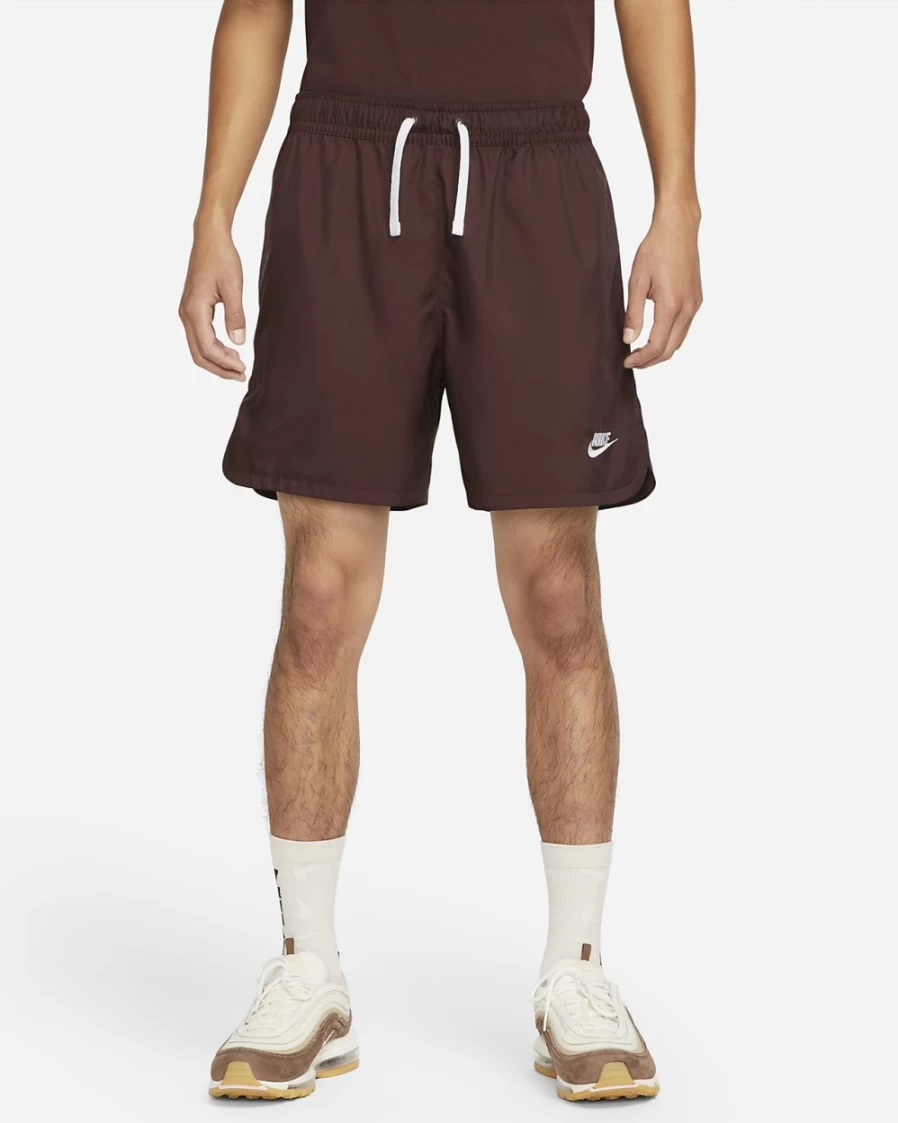 Nike Men's Earth/White Woven Lined Flow Shorts - Sportswear Essentials