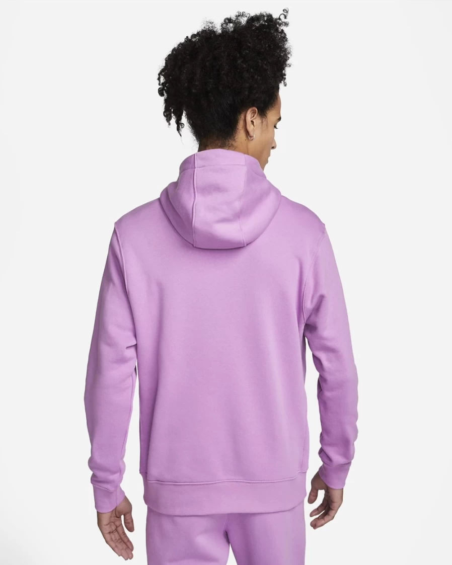 Nike Men's Sportswear Club Fleece Pullover Hoodie - Violet Shock/White