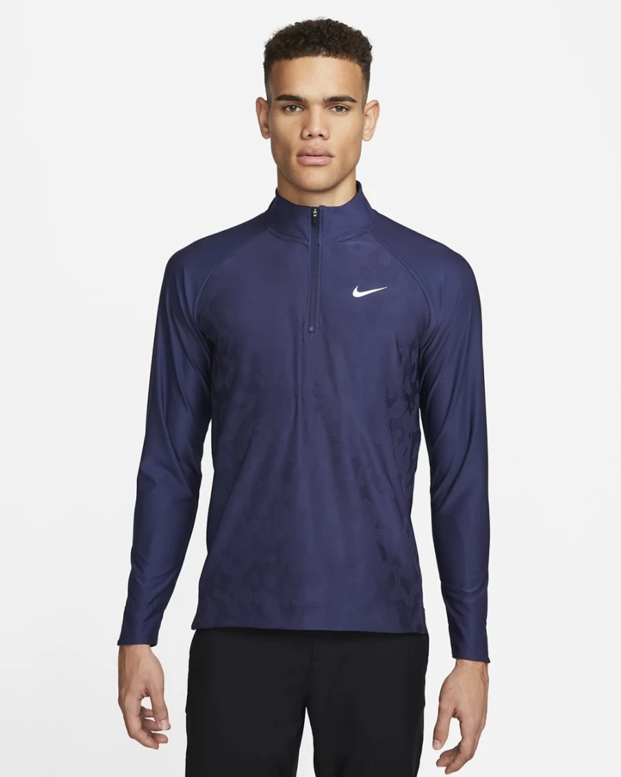 Nike Dri-FIT ADV Tour Men's Midnight Navy/White 1/2-Zip Golf Pullover Top