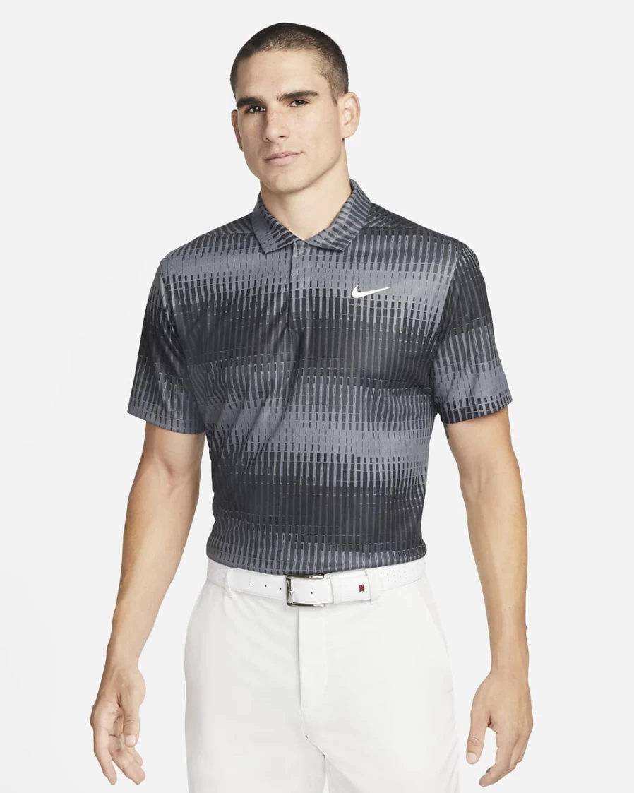 Nike Dri-FIT ADV Tiger Woods Men's Golf Polo Shirt - Iron Grey, Black, White