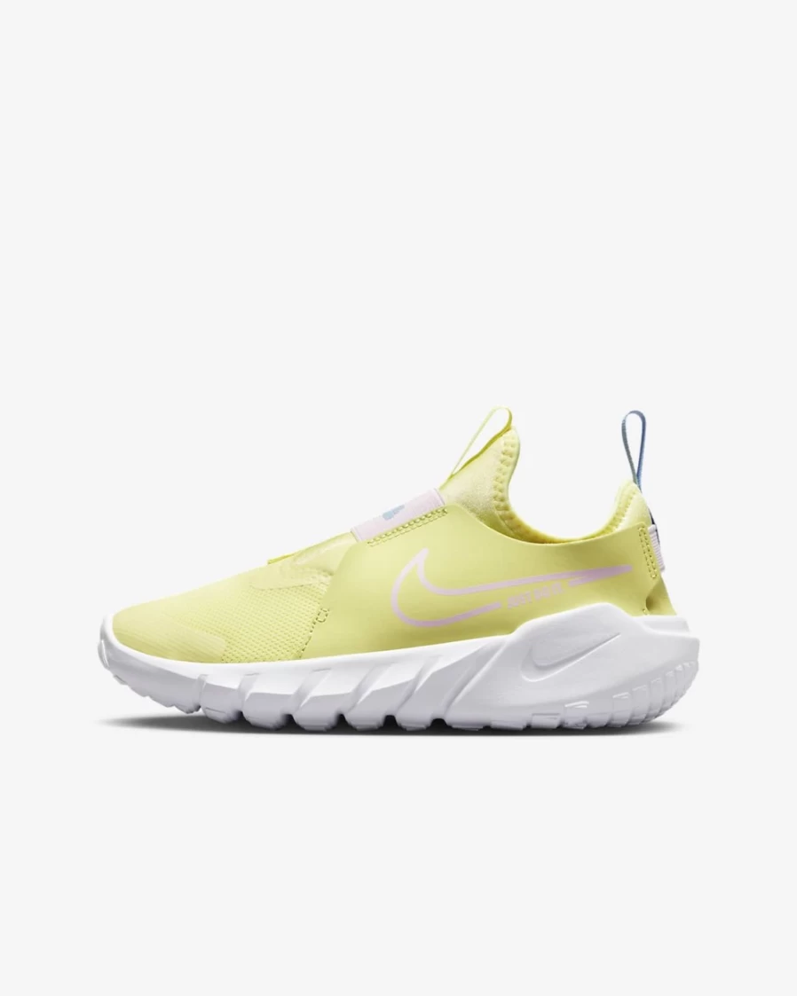 Nike Flex Runner 2 Big Kids' Road Running Shoes for Boys & Girls - Citron Tint/Cobalt Bliss/White/Pearl Pink