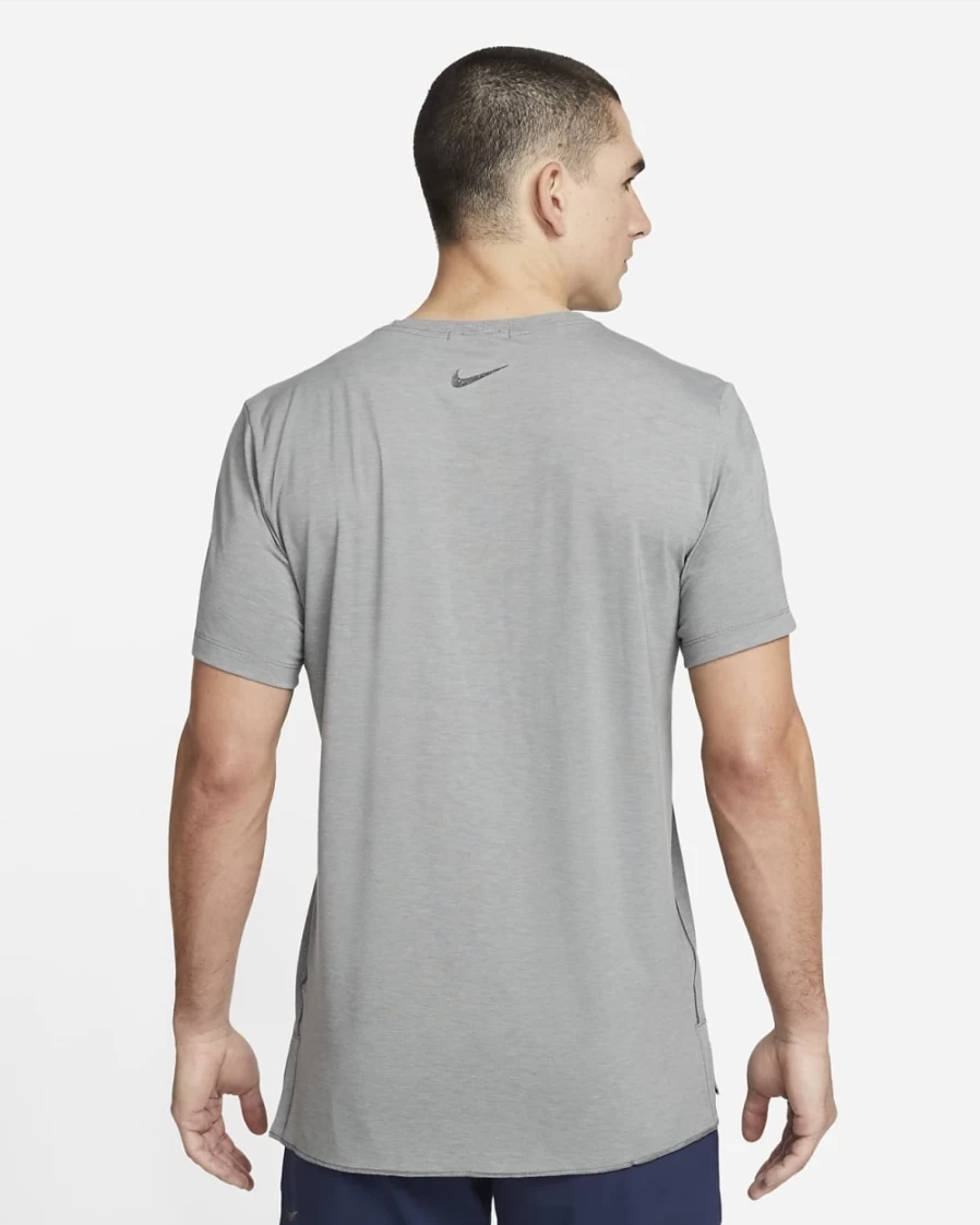 Nike Dri-FIT Men's Yoga Top - Light Smoke Grey, Breathable Workout Shirt for Men