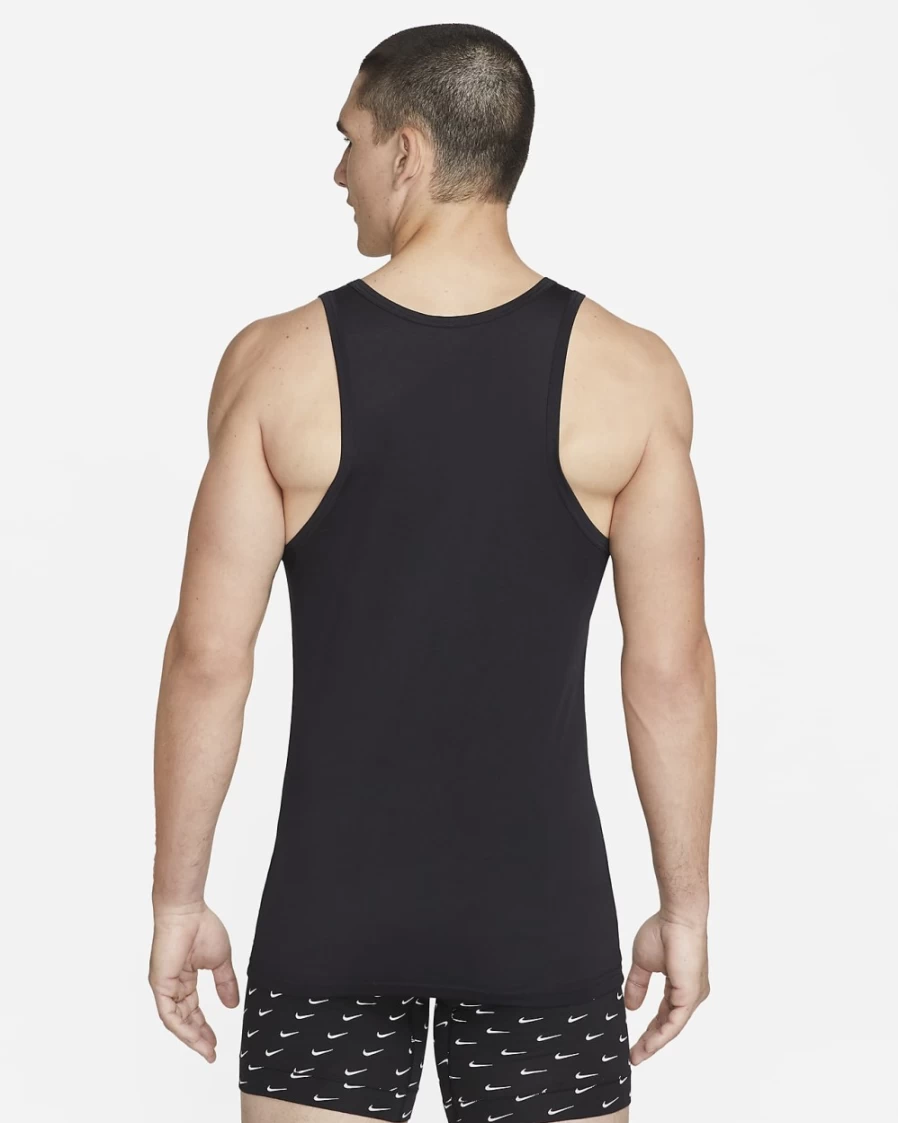 Nike Dri-FIT ReLuxe Men's Black Tank Undershirt 2-Pack - Moisture Wicking Athletic Shirts