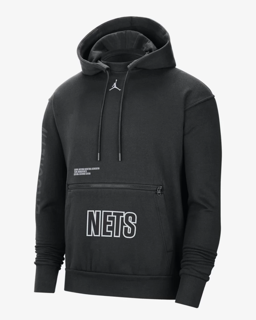 Nike Jordan NBA Brooklyn Nets Courtside Statement Fleece Hoodie for Men - Black