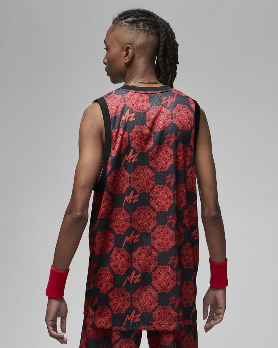 Nike Zion Men's Gym Red Mesh Basketball Top