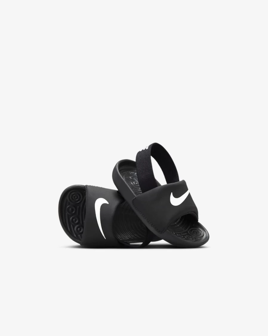 Nike Kawa Toddler Slides for Boys and Girls - Comfortable Black and White Kids Sandals