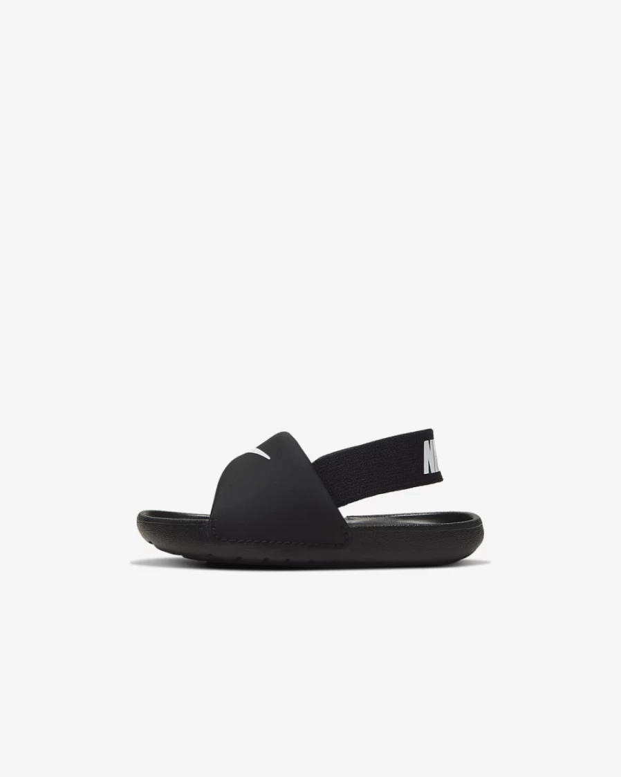 Nike Kawa Toddler Slides for Boys and Girls - Comfortable Black and White Kids Sandals