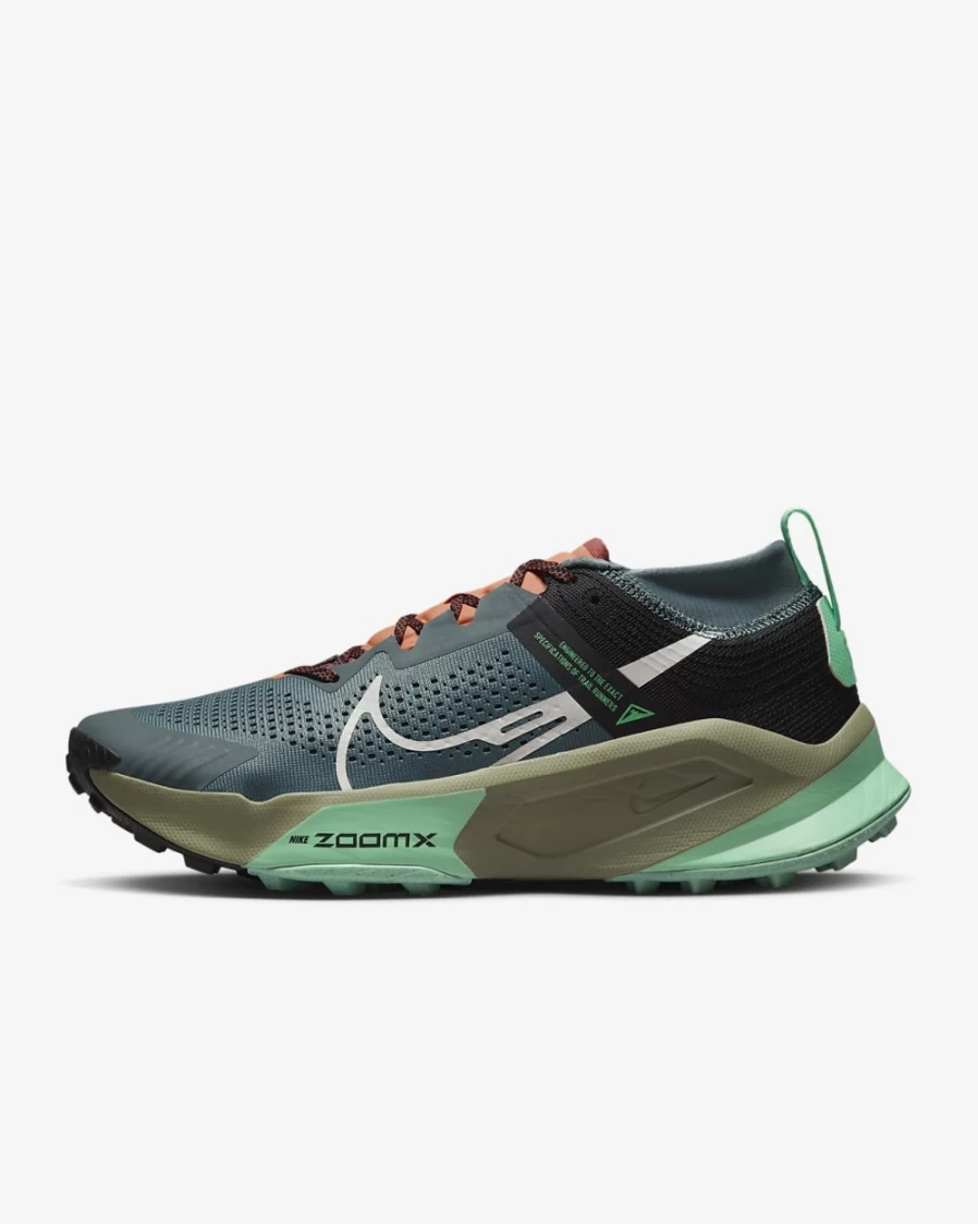 Nike Zegama Men's Trail Running Shoes - Mineral Slate/Black/Green Glow/Light Bone for Men