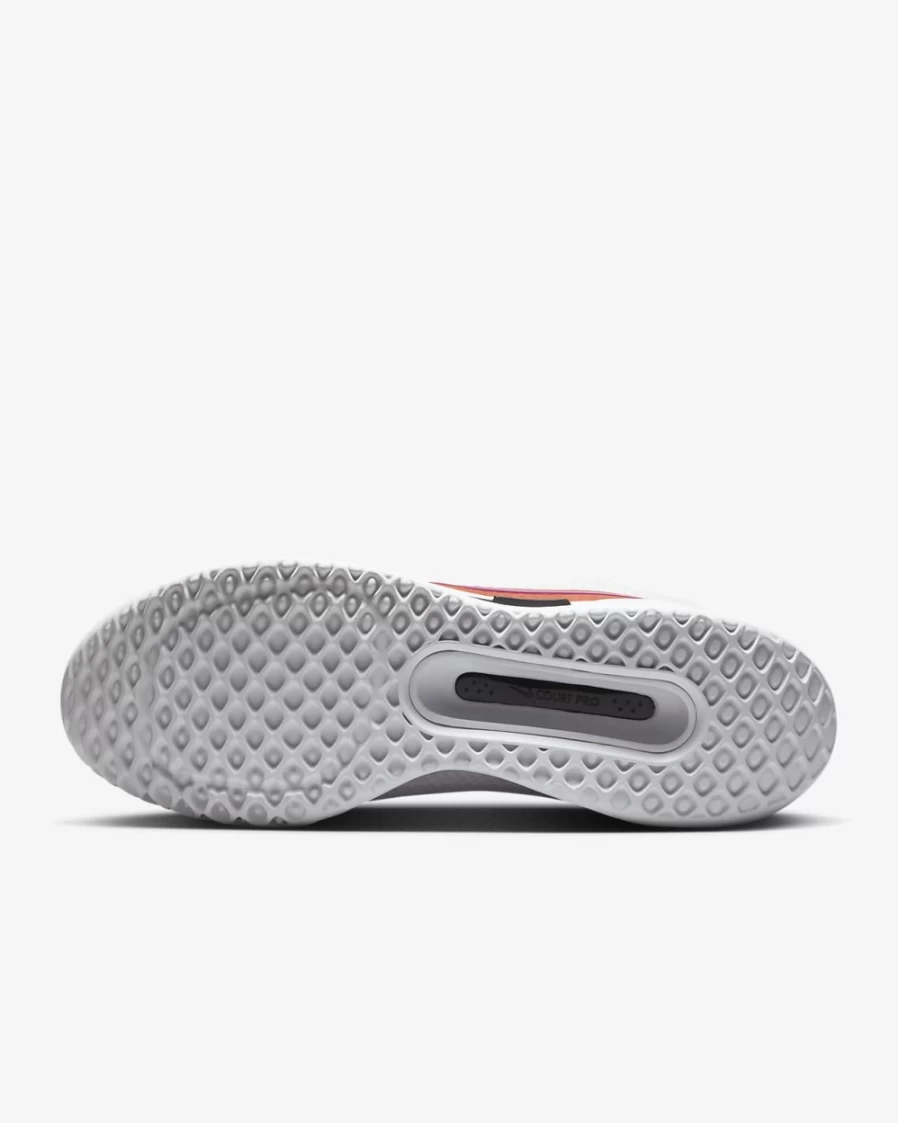 NikeCourt Zoom Pro Men's Tennis Shoes - White/Black/Fuchsia Dream/Picante Red - Hard Court Performance