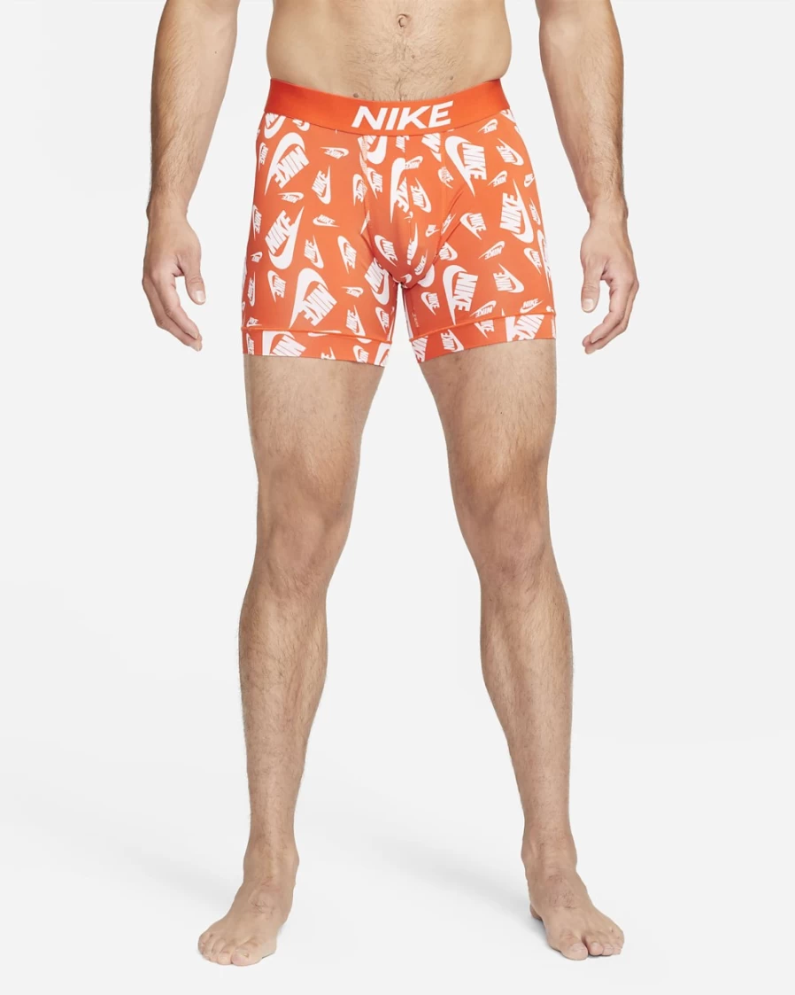 Nike Dri-FIT Essential Micro Men's Boxer Briefs - Orange Moisture-Wicking Underwear for Active Men