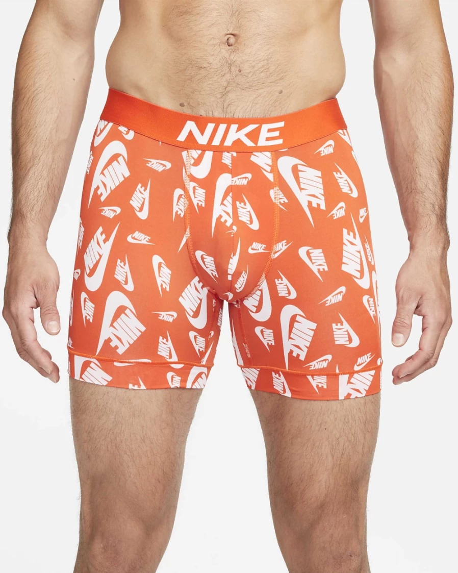Nike Dri-FIT Essential Micro Men's Boxer Briefs - Orange Moisture-Wicking Underwear for Active Men