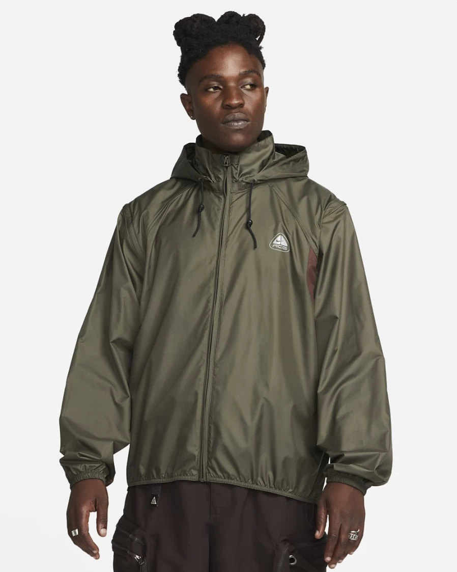 Nike ACG Oregon Series Men's Micro Shell Jacket in Cargo Khaki, Earth, Black & Wolf Grey