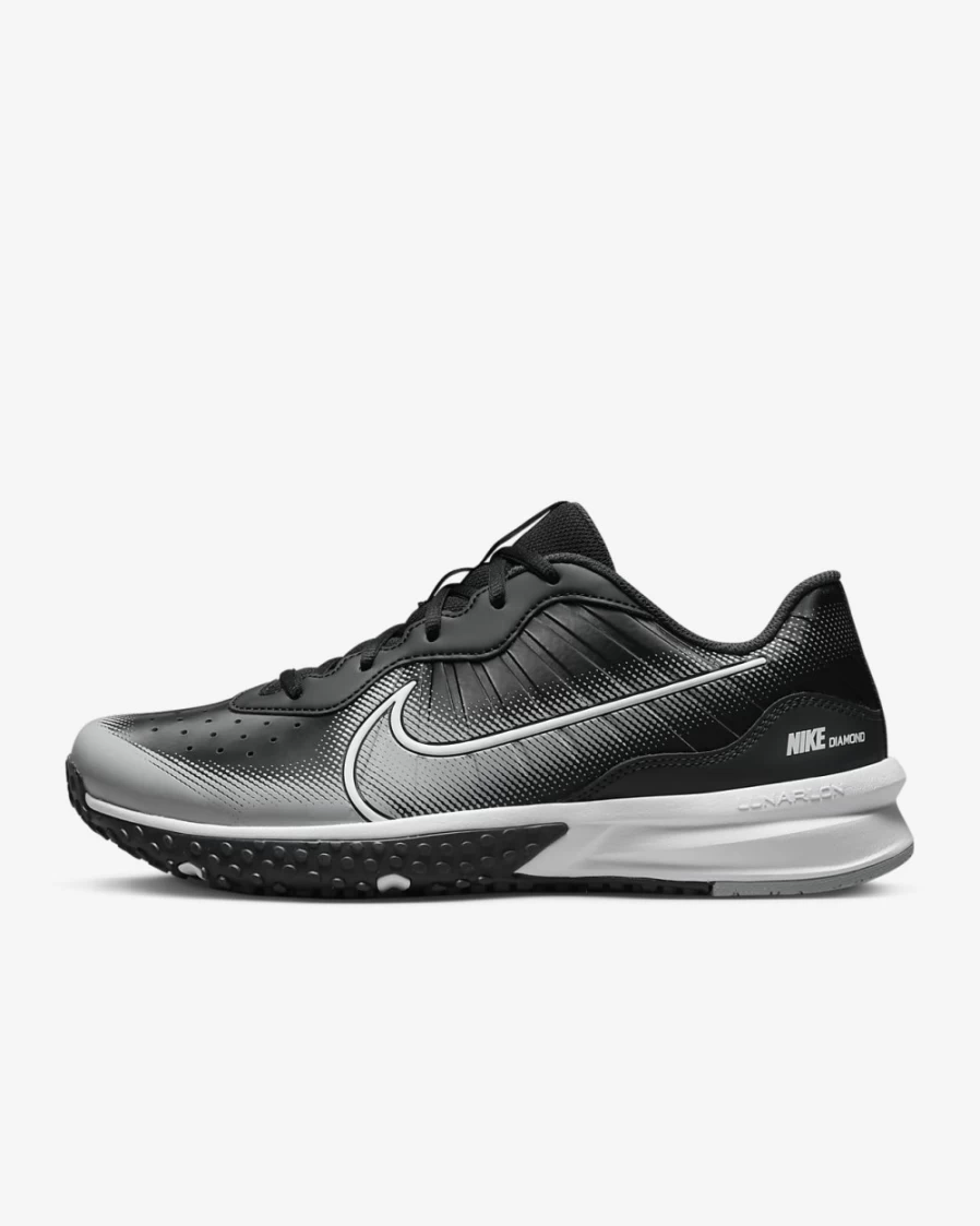 Nike Alpha Huarache Varsity 4 Turf Baseball Shoes for Men - Black/Dark Smoke Grey/Light Smoke Grey/White