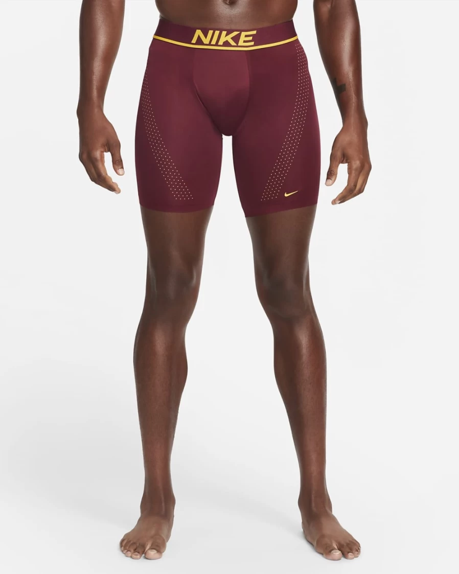 Nike Dri-FIT Elite Micro Men's Long Boxer Brief - Dark Beetroot Moisture-Wicking Performance Underwear