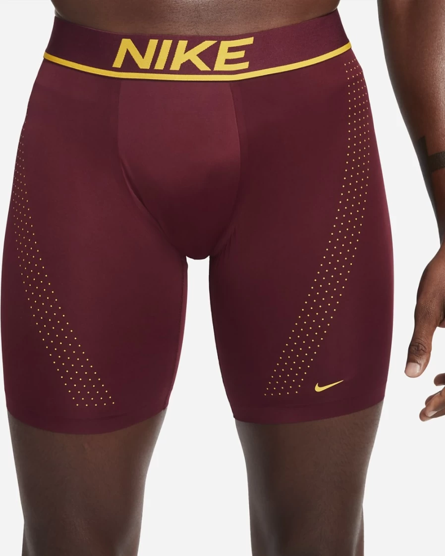 Nike Dri-FIT Elite Micro Men's Long Boxer Brief - Dark Beetroot Moisture-Wicking Performance Underwear