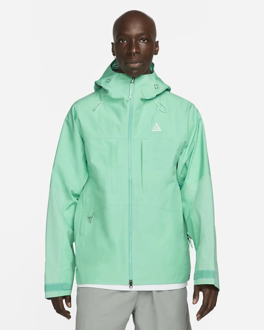 Nike ACG Storm-FIT ADV GORE-TEX Men's Waterproof Jacket in Light Menta/Summit White for Outdoor Hiking