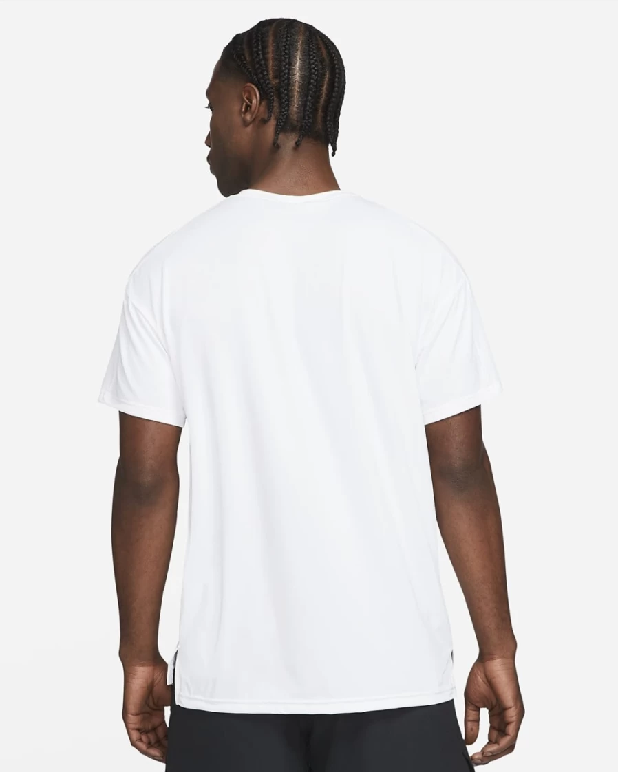 Nike Pro Dri-FIT Men's Training T-Shirt - Moisture-Wicking White/Black Short-Sleeve Workout Top