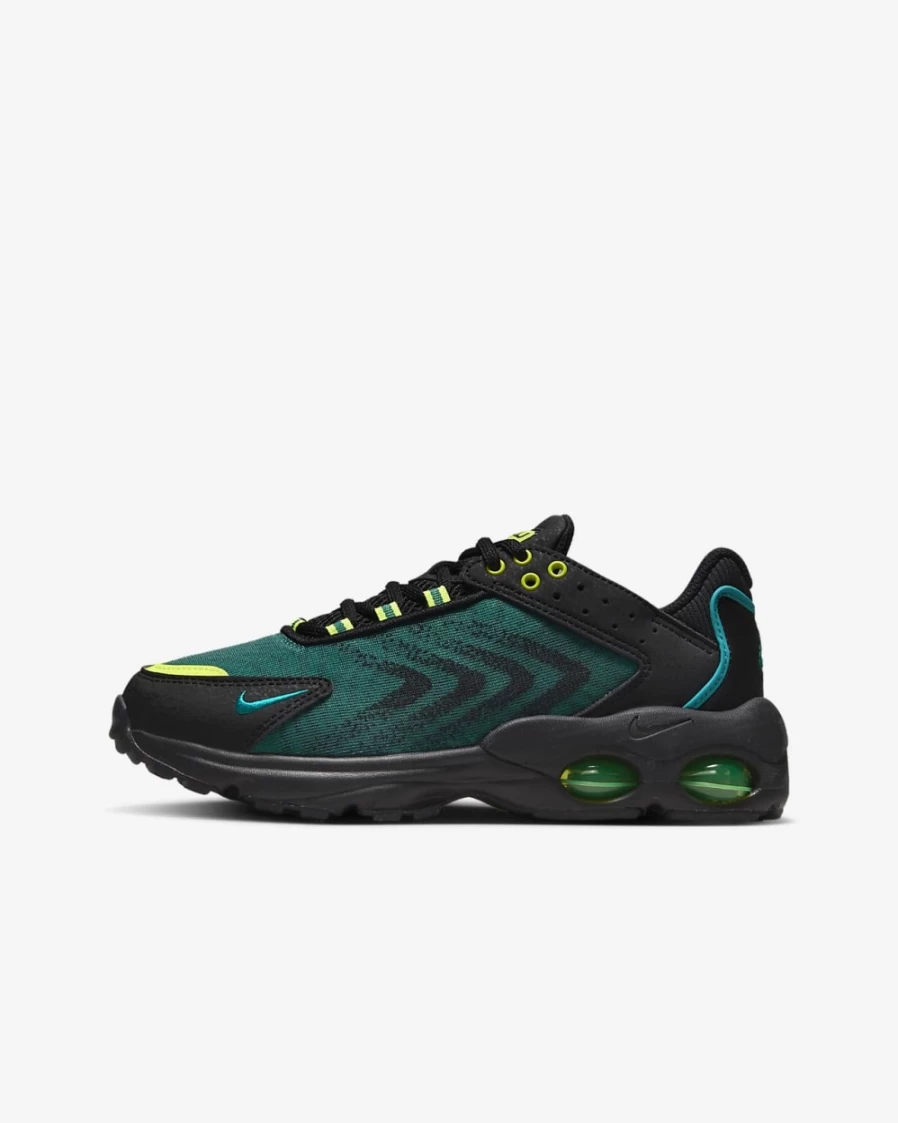 Nike Air Max TW Bright Spruce/Black/Volt Big Kids' Running Shoes for Boys and Girls