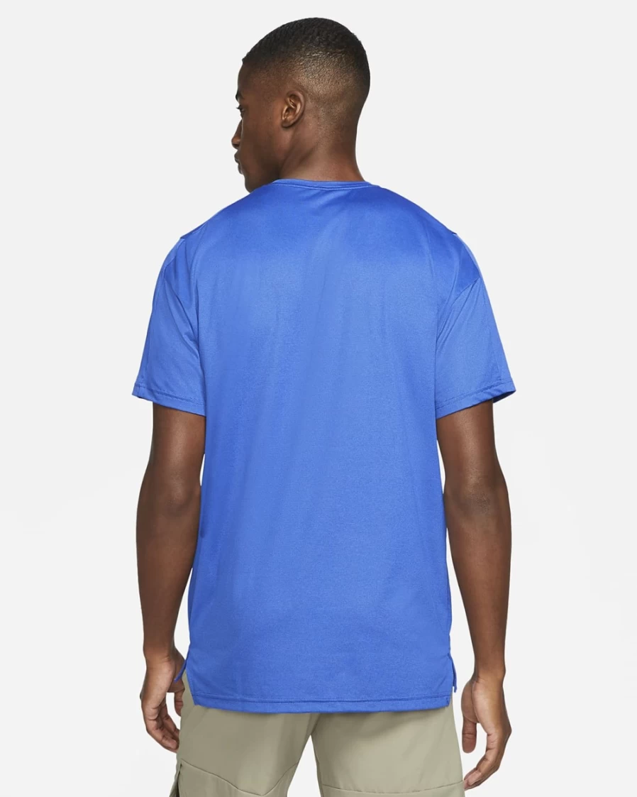 Nike Pro Dri-FIT Men's Training T-Shirt - Moisture-Wicking Short-Sleeve Top in Blue Void/Game Royal/Heather/Black