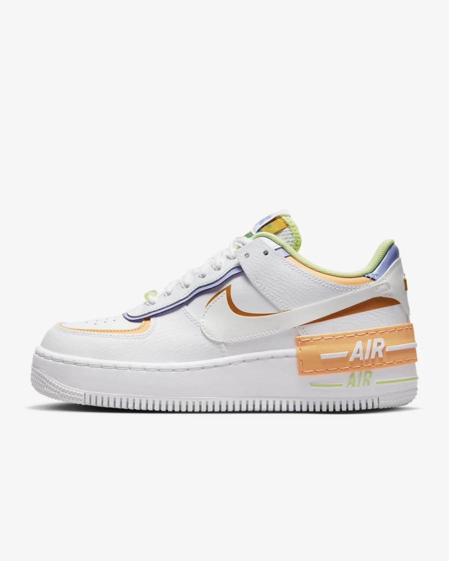 Nike Air Force 1 Shadow Women's Shoes in White, Peach Cream & Light Liquid Lime