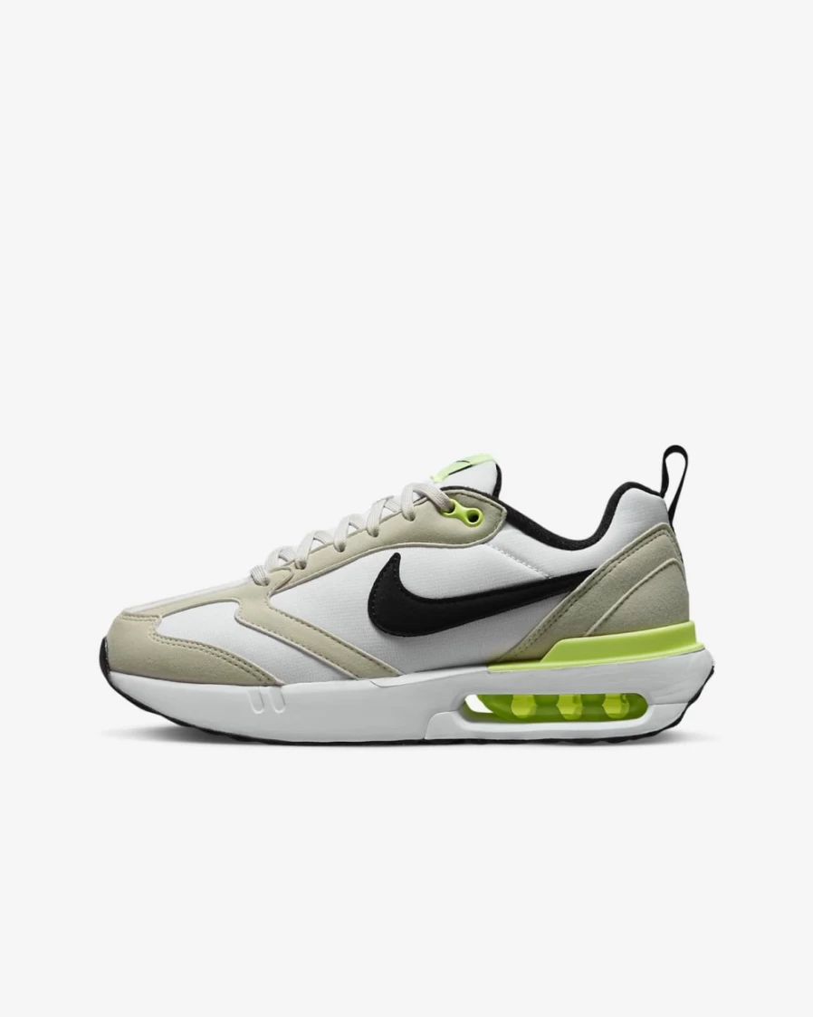 Nike Air Max Dawn Big Kids' Sneakers in White/Light Bone/Barely Volt/Black for Boys and Girls