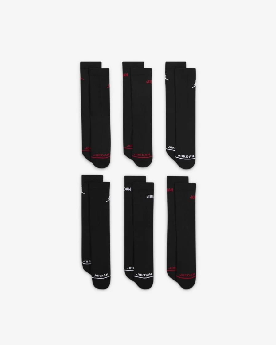 Nike Jordan Legend Kids' Crew Socks 6-Pack - Black for Boys and Girls
