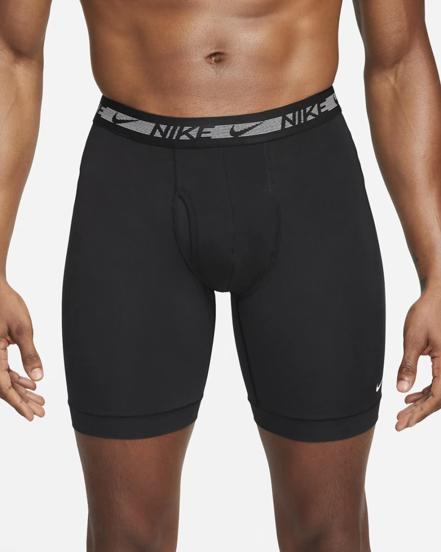 Nike Men's Dri-FIT Ultra Stretch Micro Long Boxer Briefs 3-Pack - Black