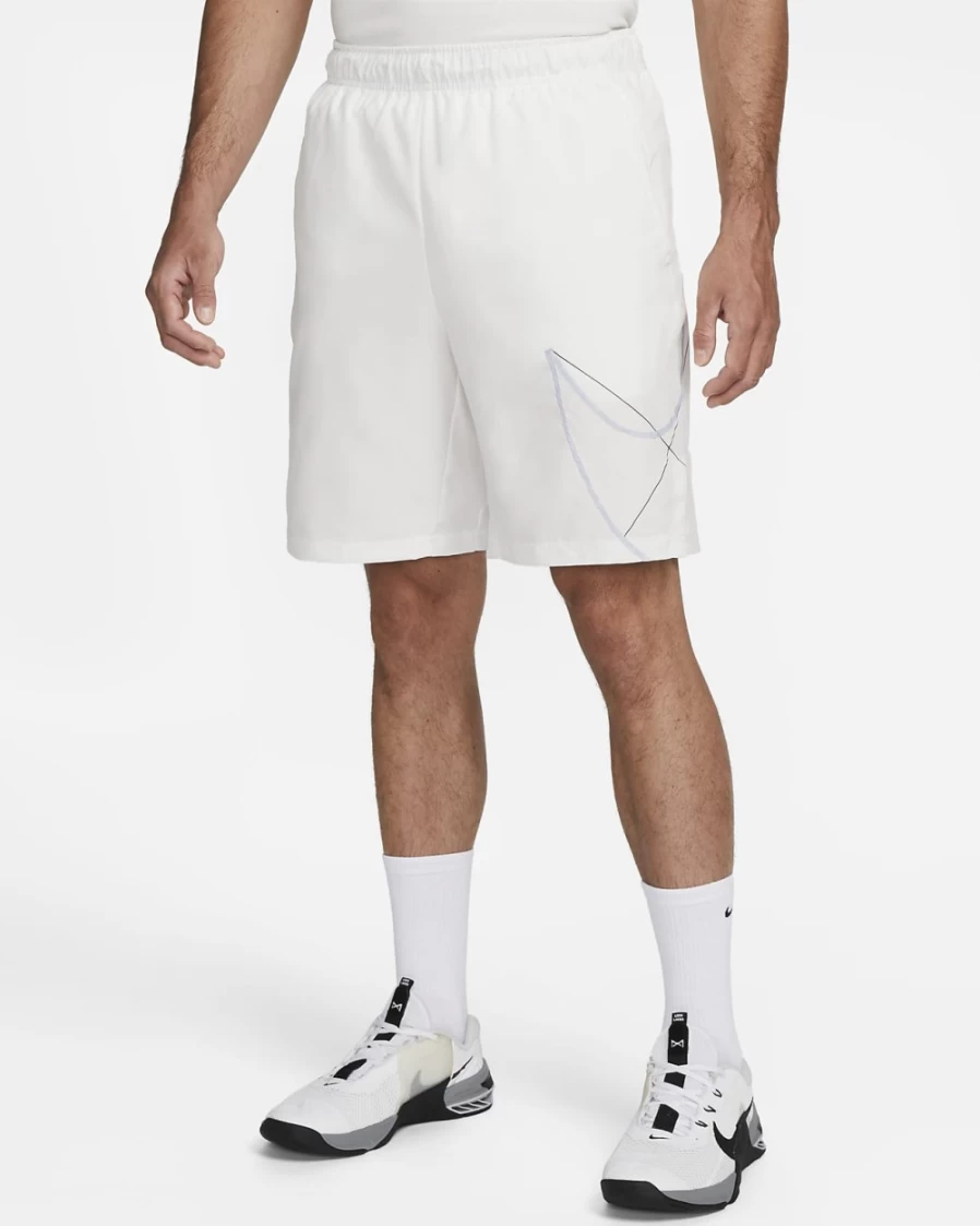 Nike Dri-FIT Flex Men's 9" Woven Fitness Shorts in Summit White/Blue Whisper for Workout & Training