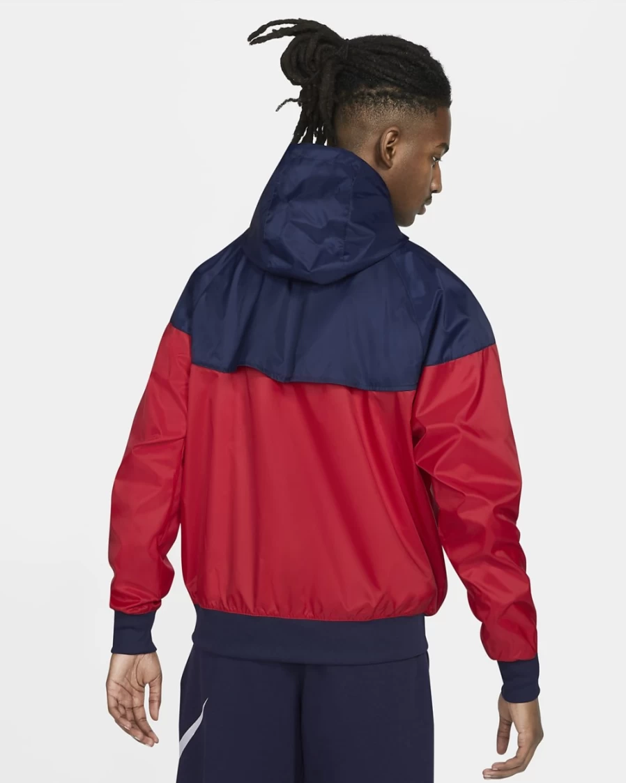 Nike Men's Sportswear Windrunner Hooded Jacket - University Red/Midnight Navy/White