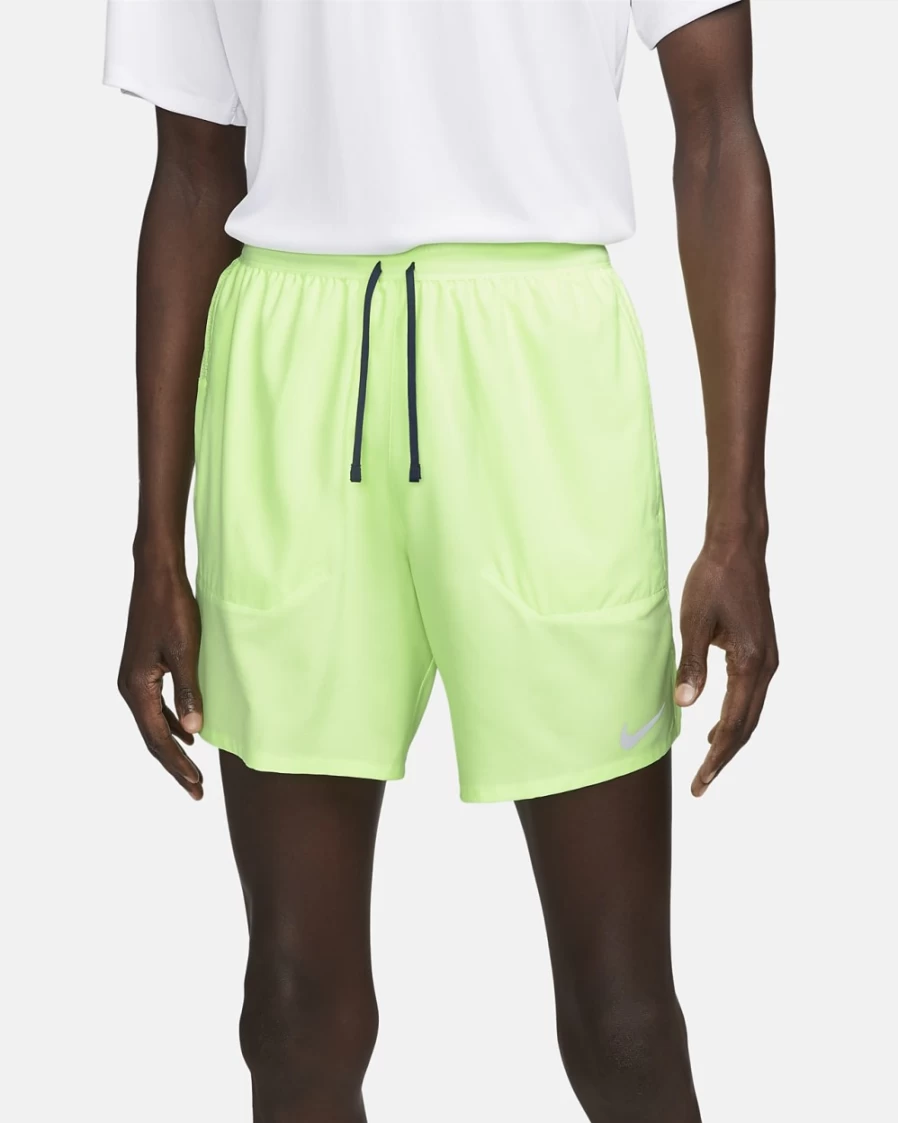 Nike Dri-FIT Stride Men's 7" Brief-Lined Running Shorts in Ghost Green/Midnight Navy