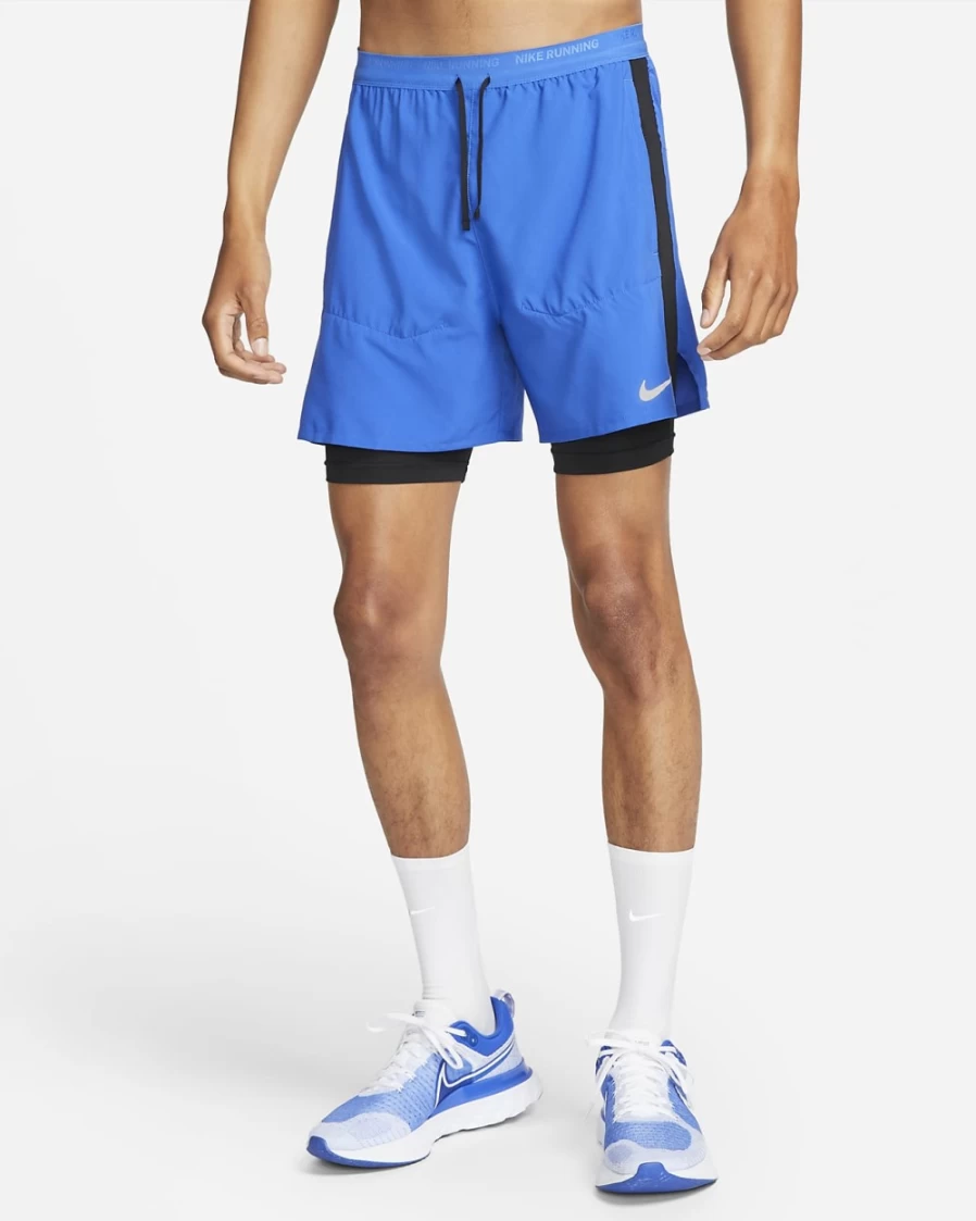 Nike Men's Dri-FIT Stride 7" 2-in-1 Running Shorts in Game Royal/Black