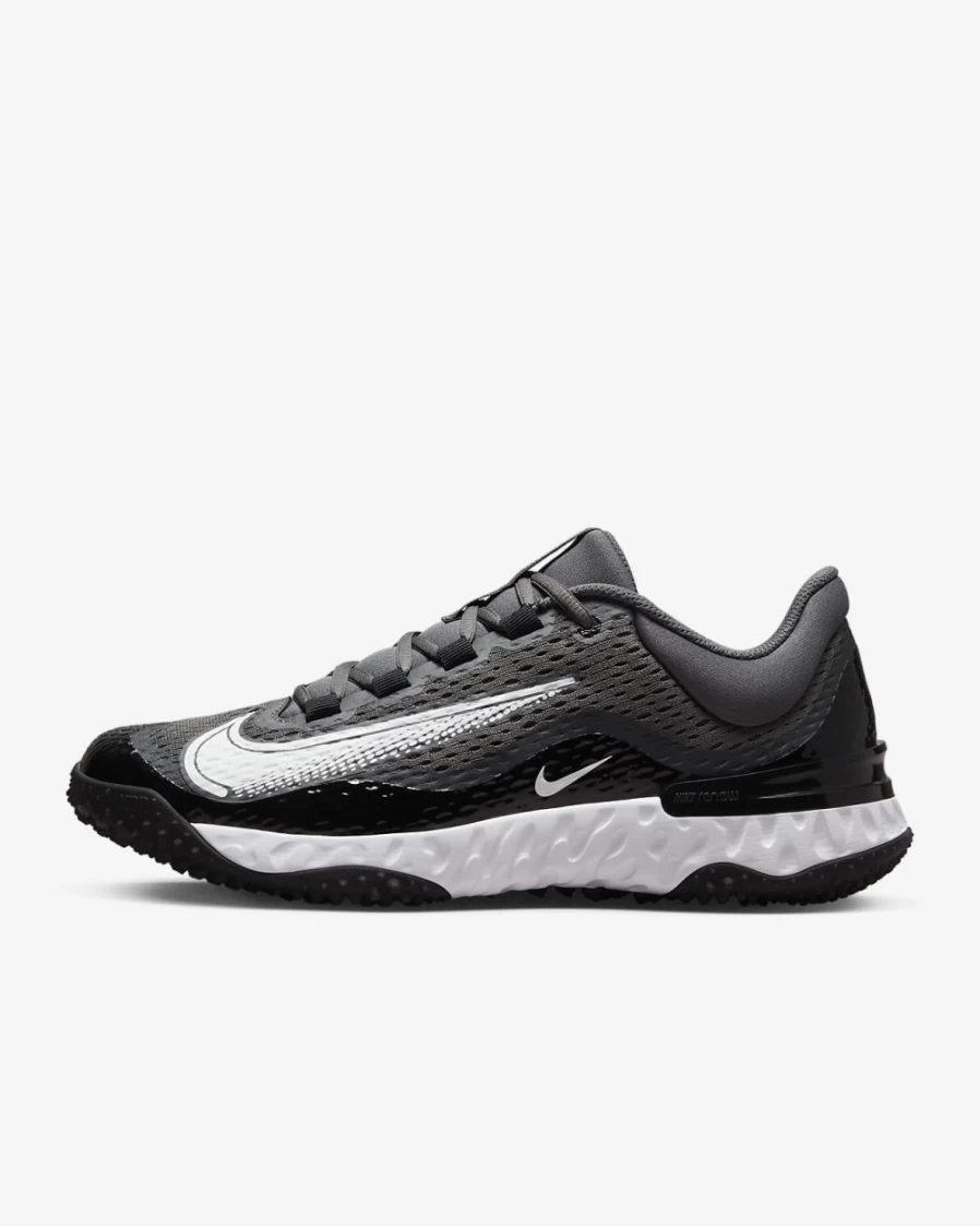 Nike Alpha Huarache Elite 4 Turf Baseball Shoes for Men - Black/Dark Smoke Grey/Light Smoke Grey/White