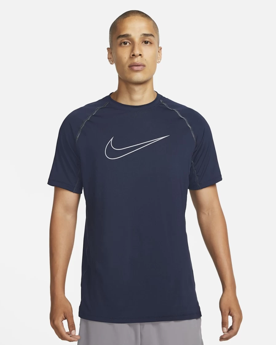 Nike Pro Dri-FIT Men's Slim Fit Short-Sleeve Top - Obsidian/Iron Purple Moisture-Wicking Workout Shirt