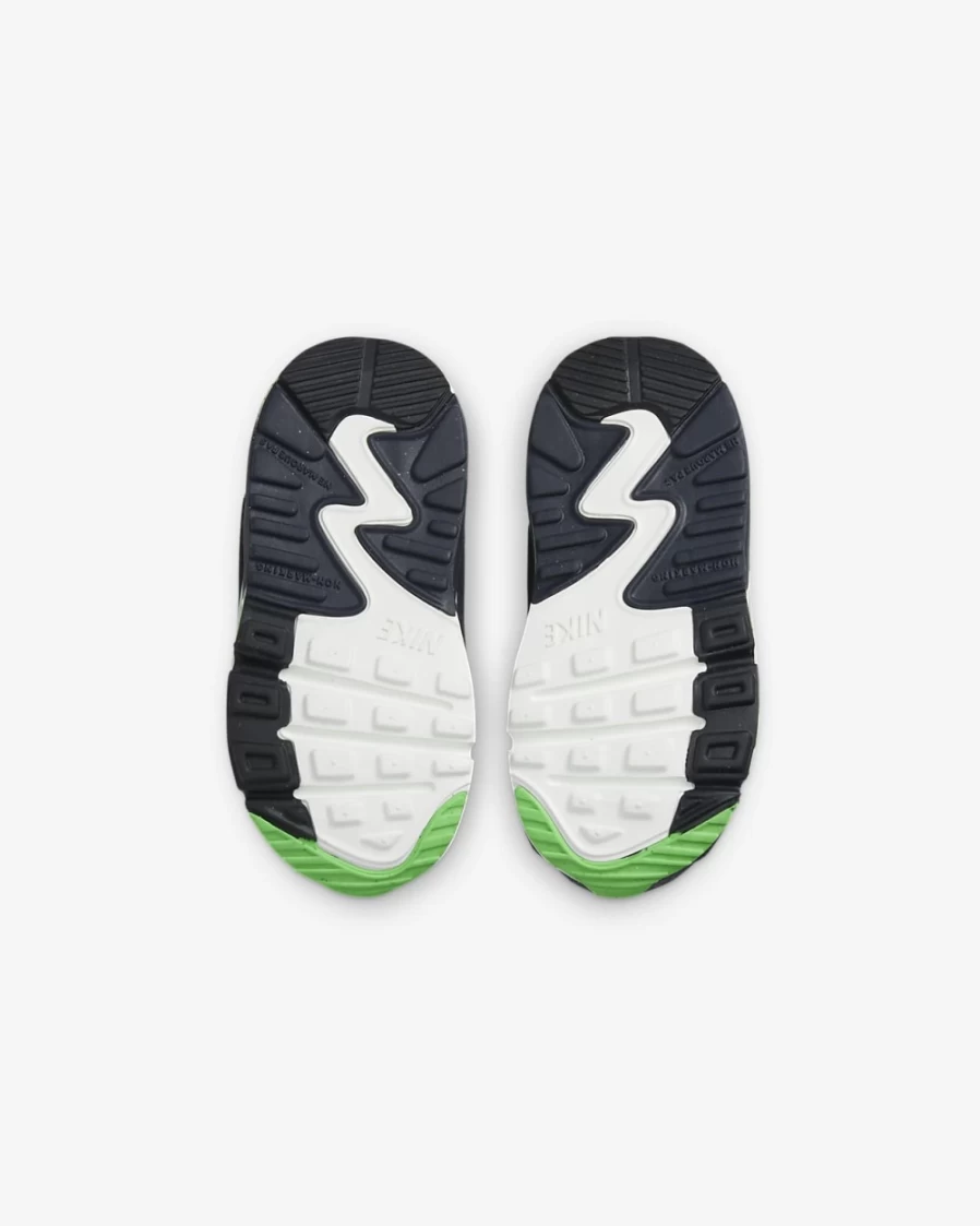 Nike Air Max 90 LTR SE Baby Toddler Shoes - Black, Scream Green, Summit White, Obsidian - Unisex Boys Girls Sneakers