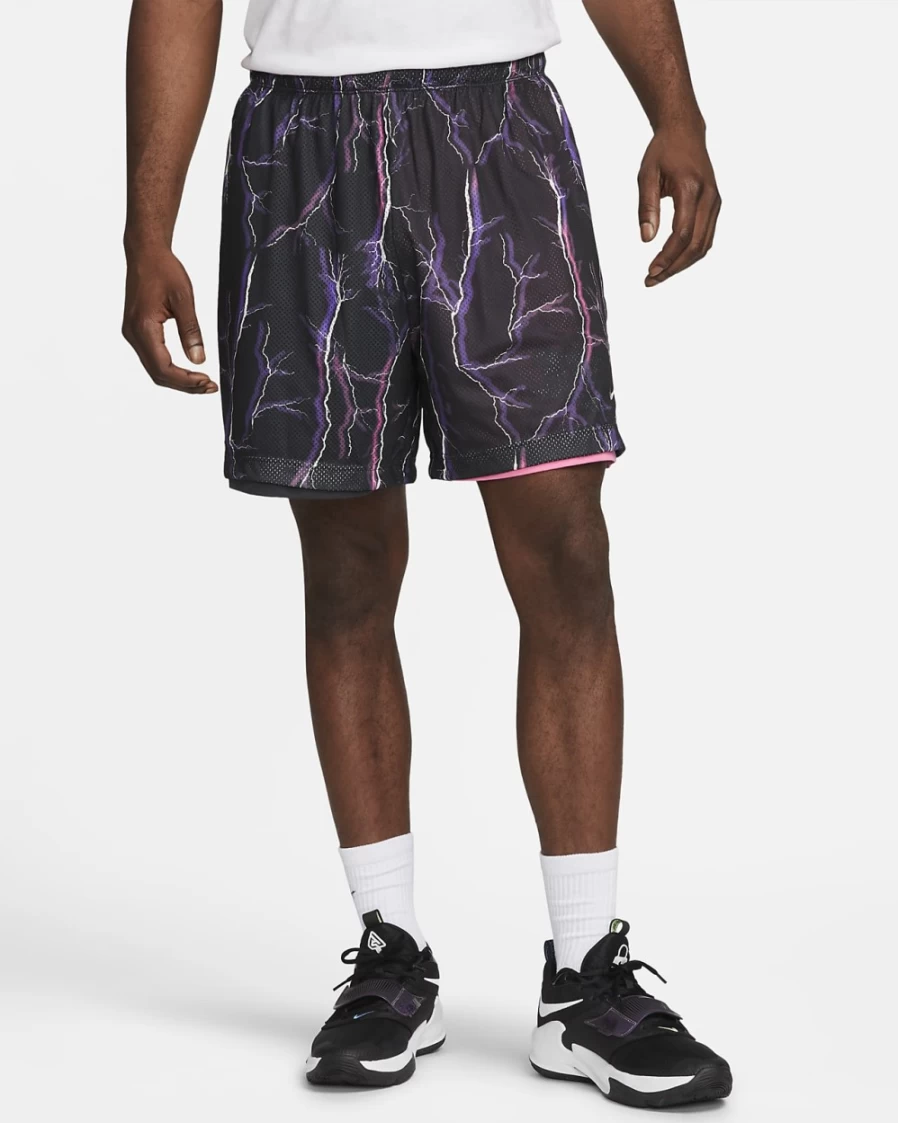 Nike Men's Basketball Shorts 6" - Action Grape, Pinksicle, Off Noir, Light Smoke Grey - Premium Athletic Shorts