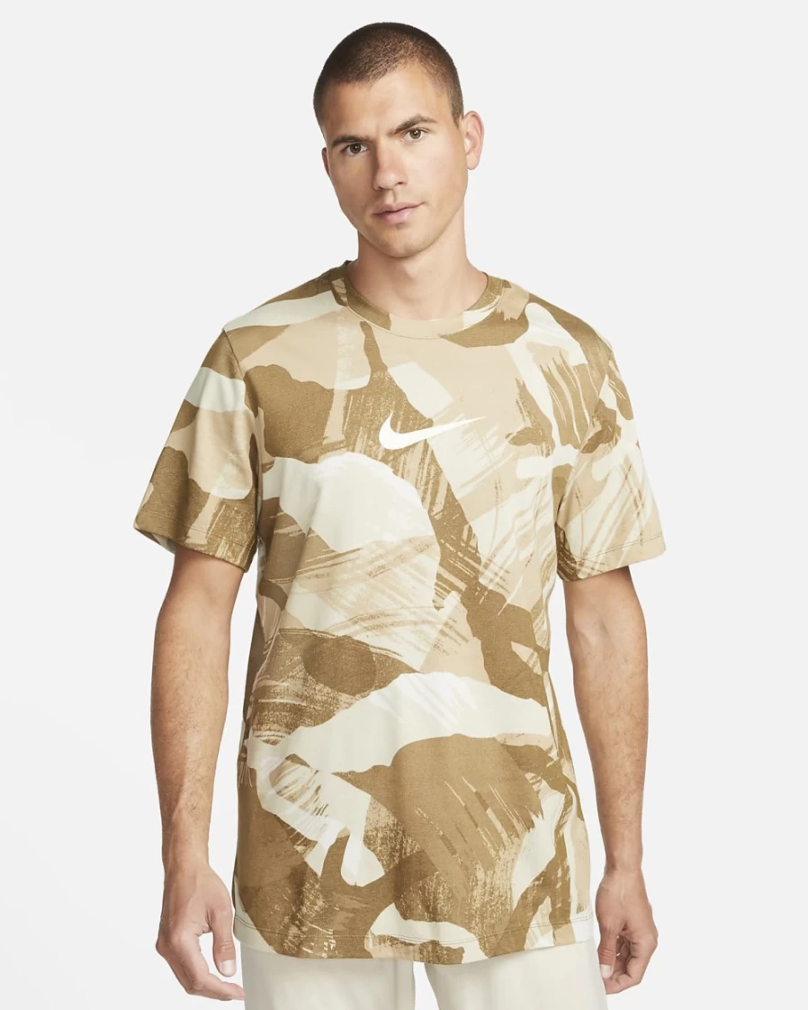 Nike Dri-FIT Men's Training T-Shirt - Hazel Rush Camo Print Moisture-Wicking Top